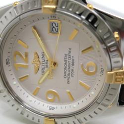 Breitling Callistino Wristwatch SS YG Leather White Ladies