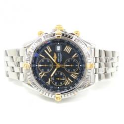 Breitling Piccolo Chronomat SS Yellow Gold Black Mens Wristwatch