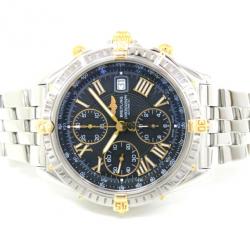 Breitling Piccolo Chronomat SS Yellow Gold Black Mens Wristwatch