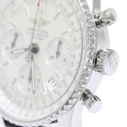 Pre Owned Breitling White Stainless Steel Navitimer Men's Wristwtch 42MM
