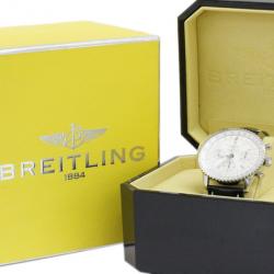 Pre Owned Breitling White Stainless Steel Navitimer Men's Wristwtch 42MM