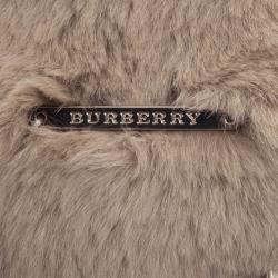 مملوكة مسبقًا Burberry Beige Rabbit Fur and Cashmere 140x20cm Stole