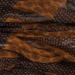 مملوكة مسبقًا Burberry Cravate Check Orange and Brown Scarf 