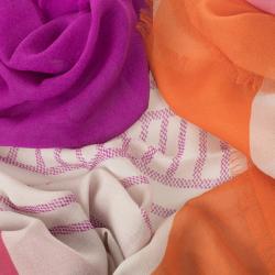 Pre Owned Burberry Mulberry Silk Multicolour Square Scarf