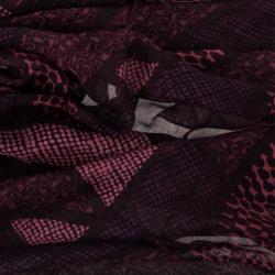 Pre Owned Burberry Maroon Modal &amp; Cashmere Square Scarf