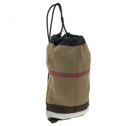 Pre Owned Burberry House Check Canvas Drawstring Bag