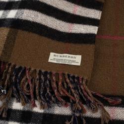 مملوكة مسبقًا Burberry Brown Novacheck Cashmere and Merino Scarf