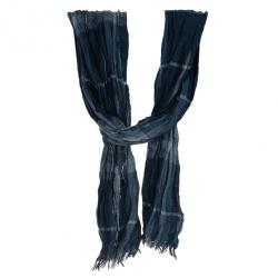 Pre Owned Burberry Blue Novacheck Stole