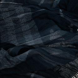 Pre Owned Burberry Blue Novacheck Stole