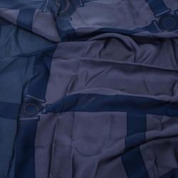 Pre Owned Burberry Blue Clasp Print Scarf