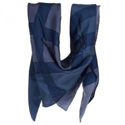 Pre Owned Burberry Blue Clasp Print Scarf