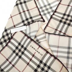 Pre Owned Burberry Novacheck Silk Square Scarf