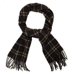 Pre Owned Burberry Brown Novacheck Cashmere Scarf