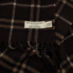 Pre Owned Burberry Brown Novacheck Cashmere Scarf