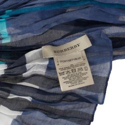 مملوكة مسبقًا Burberry Blue Novacheck Scarf