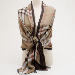 مملوكة مسبقًا Burberry Silk Check Scarf