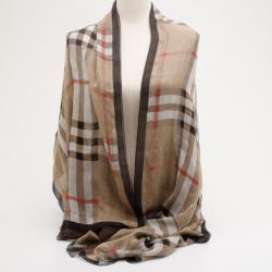 مملوكة مسبقًا Burberry Silk Check Scarf
