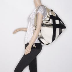Pre Owned Burberry Brushstroke Canvas Shopper Tote