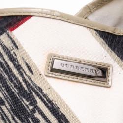 Pre Owned Burberry Brushstroke Canvas Shopper Tote