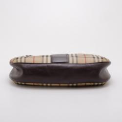 Pre Owned Burberry Haymarket Check Large Hobo 