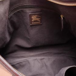 Pre Owned Burberry Haymarket Check Large Hobo 