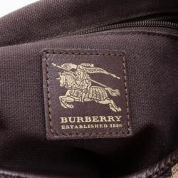 Pre Owned Burberry Haymarket Check Large Hobo 