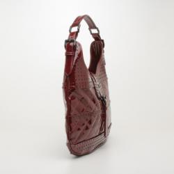 Pre Owned Burberry Quilted Patent Leather Hobo