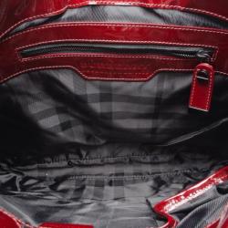 Pre Owned Burberry Quilted Patent Leather Hobo