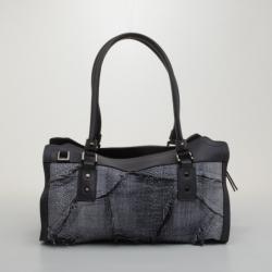 Pre Owned Burberry Raffia Patchwork  Satchel