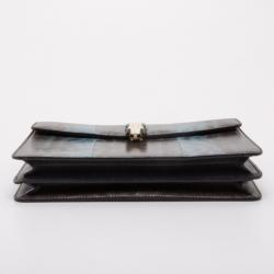 Pre Owned Bvlgari Python Serpenti Flap Bag 