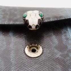 Pre Owned Bvlgari Python Serpenti Flap Bag 