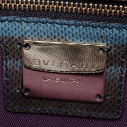 Pre Owned Bvlgari Python Serpenti Flap Bag 