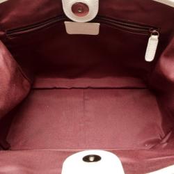 Pre Owned Bvlgari Pink and White Monogram Canvas Tote