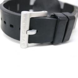 Pre Owned Bvlgari Aluminium Diamond 18P Rubber Mens Wristwatch