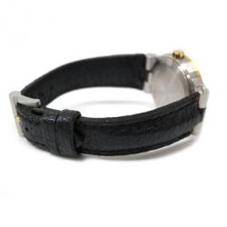 Pre Owned Bvlgari Diagono Sport Ladies Wristwatch SS/YG/Leather Black 