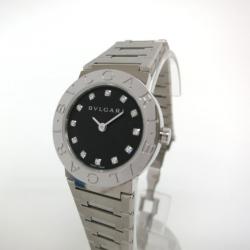 Bvlgari 12P Wristwatch SS Black/Silver Ladies
