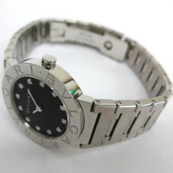 Bvlgari 12P Wristwatch SS Black/Silver Ladies