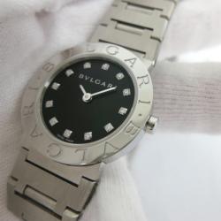 Bvlgari 12P Wristwatch SS Black/Silver Ladies