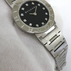 Bvlgari 12P Wristwatch SS Black/Silver Ladies