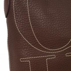 Pre Owned Carolina Herrera Brown Leather Hobo