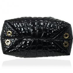 Pre Owned Carolina Herrera Black Patent Quilted Tote