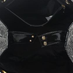 Pre Owned Carolina Herrera Black Patent Quilted Tote