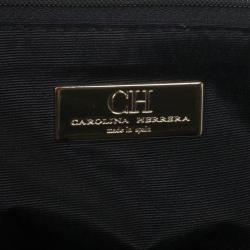Pre Owned Carolina Herrera Black Patent Quilted Tote