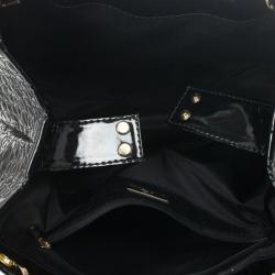 Pre Owned Carolina Herrera Black Patent Quilted Tote