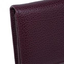 Pre Owned Carolina Herrera Burgundy Leather Continental Flap Wallet