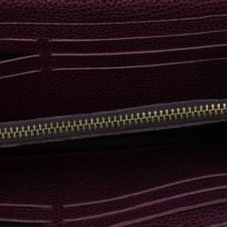 Pre Owned Carolina Herrera Burgundy Leather Continental Flap Wallet