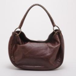Pre Owned Carolina Herrera Brown Leather Small Hobo