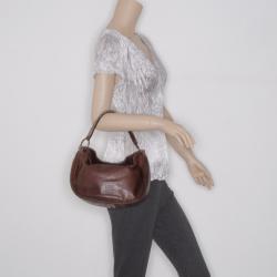 Pre Owned Carolina Herrera Brown Leather Small Hobo