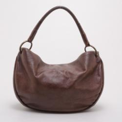 Pre Owned Carolina Herrera Brown Leather Small Hobo