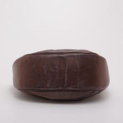 Pre Owned Carolina Herrera Brown Leather Small Hobo